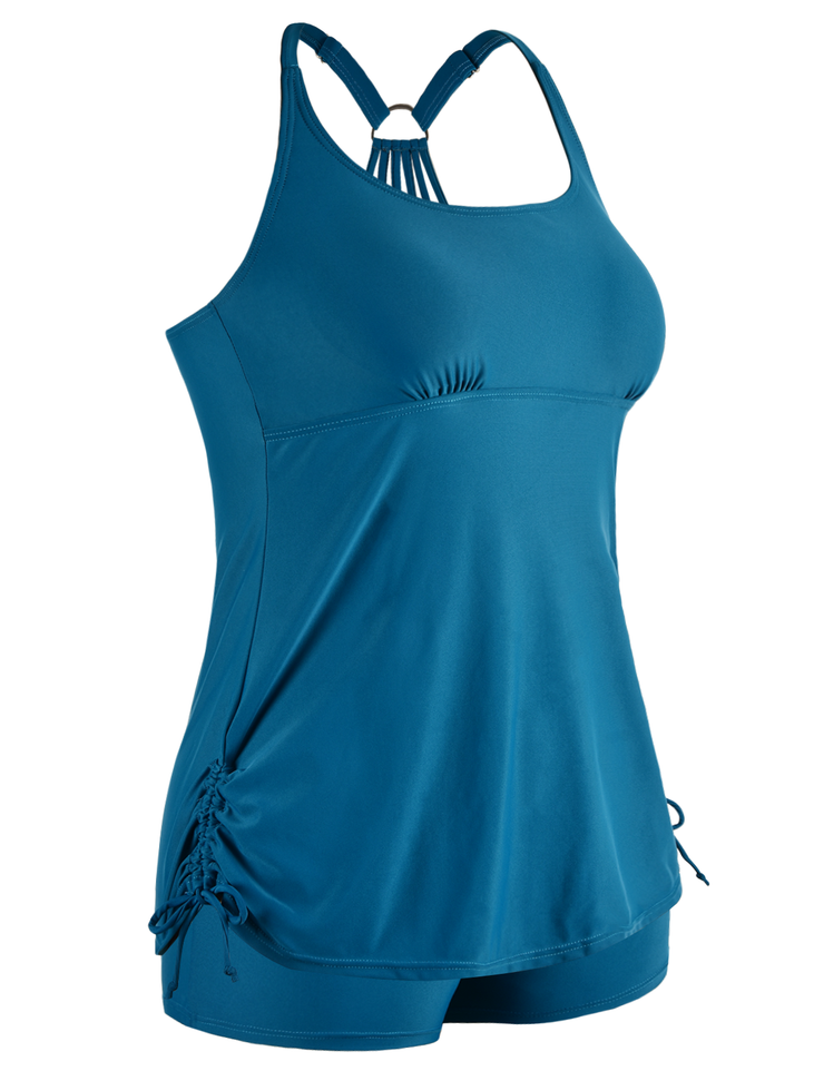 Firpearl Plus Size Bathing Suits for Women Two Piece Swimsuit Athletic Tankini Top with Shorts