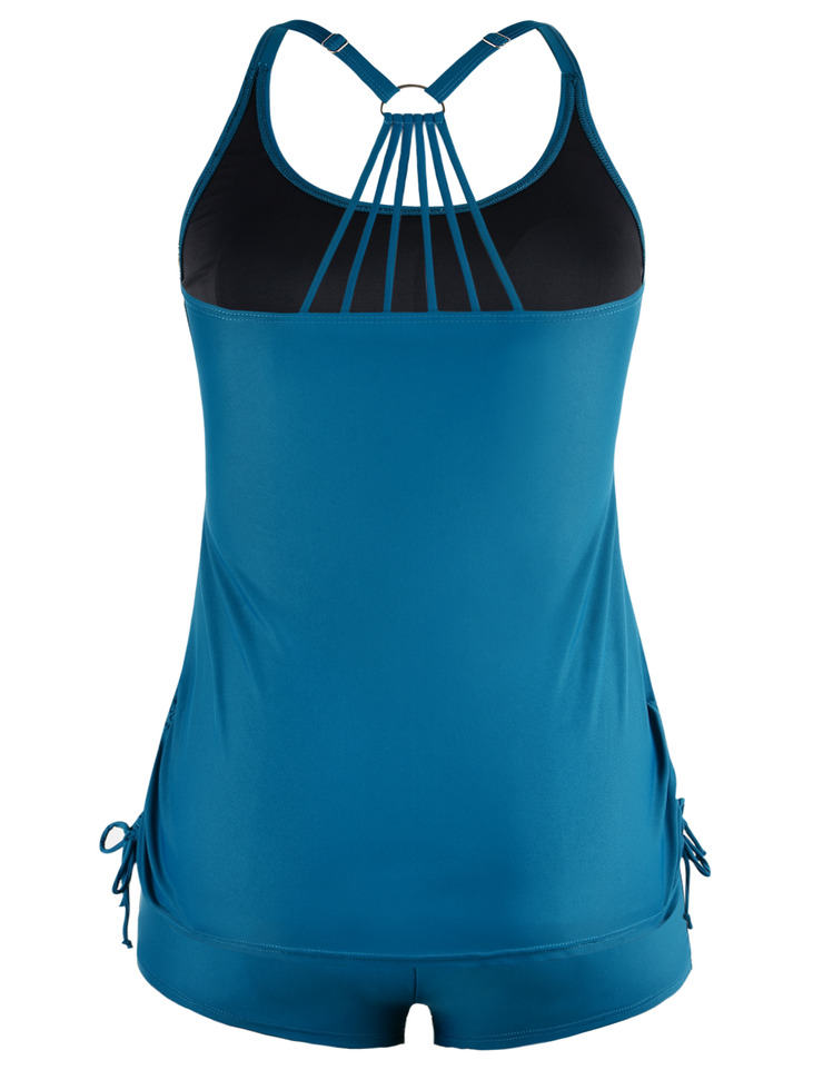 Firpearl Plus Size Bathing Suits for Women Two Piece Swimsuit Athletic Tankini Top with Shorts