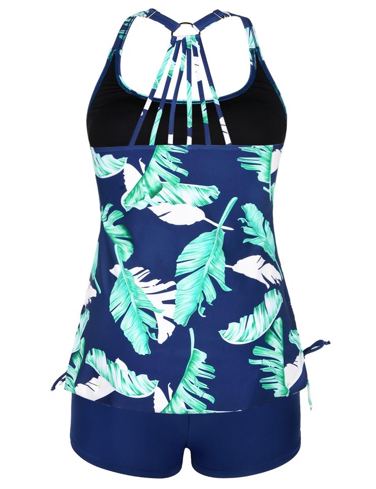 Firpearl Plus Size Bathing Suits for Women Two Piece Swimsuit Athletic Tankini Top with Shorts