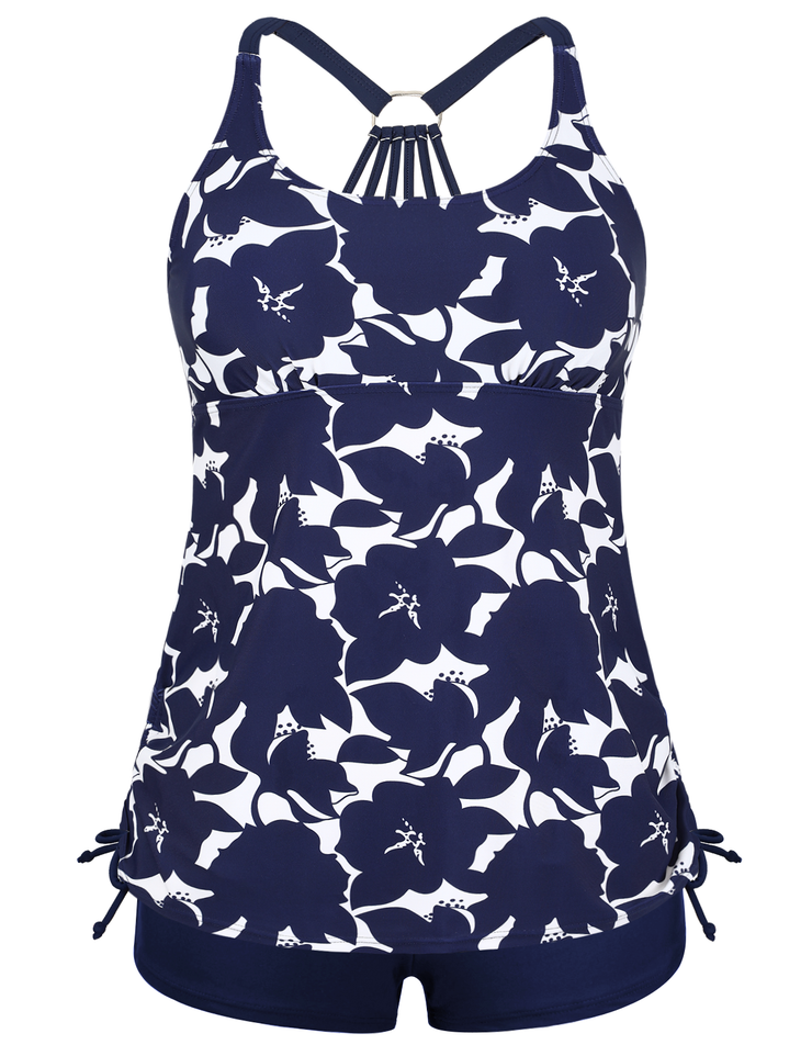 Firpearl Plus Size Bathing Suits for Women Two Piece Swimsuit Athletic Tankini Top with Shorts