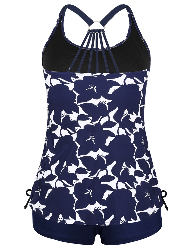 Firpearl Plus Size Bathing Suits for Women Two Piece Swimsuit Athletic Tankini Top with Shorts