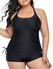 Firpearl Plus Size Bathing Suits for Women Two Piece Swimsuit Athletic Tankini Top with Shorts