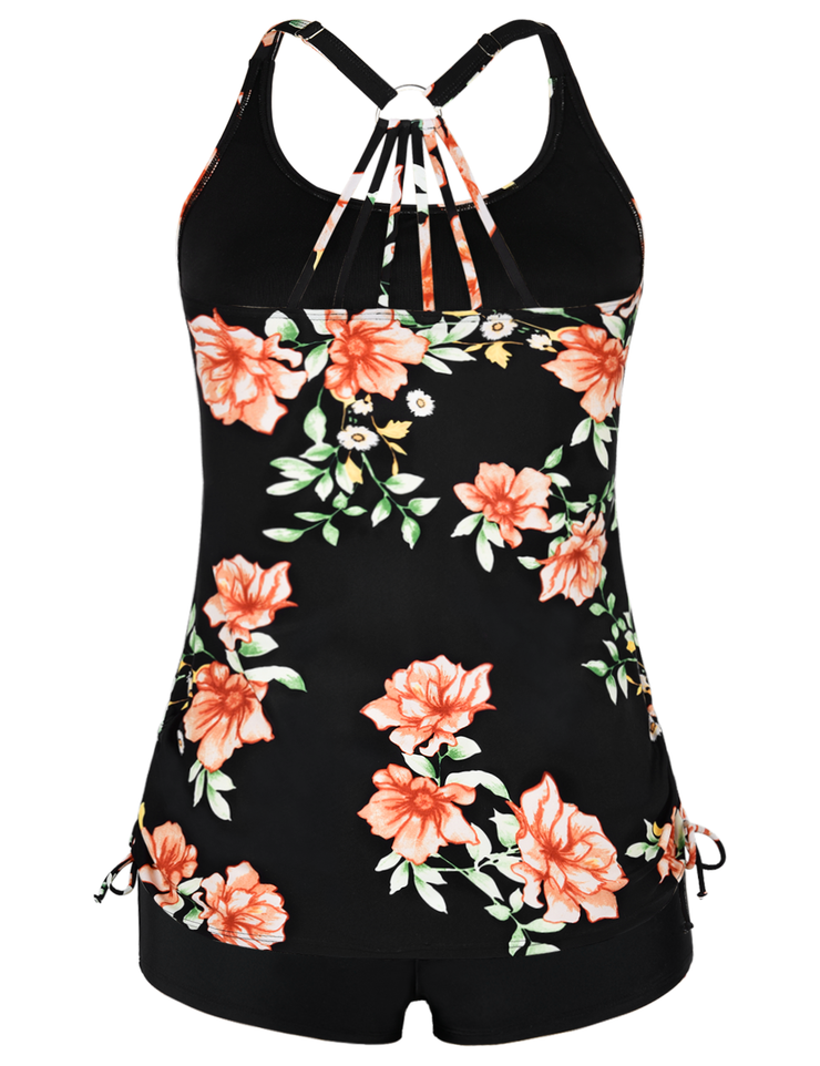 Firpearl Plus Size Bathing Suits for Women Two Piece Swimsuit Athletic Tankini Top with Shorts