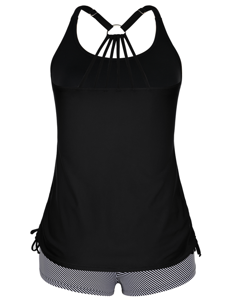 Firpearl Plus Size Bathing Suits for Women Two Piece Swimsuit Athletic Tankini Top with Shorts