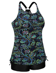 Firpearl Plus Size Bathing Suits for Women Two Piece Swimsuit Athletic Tankini Top with Shorts