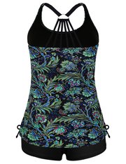 Firpearl Plus Size Bathing Suits for Women Two Piece Swimsuit Athletic Tankini Top with Shorts