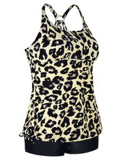 Firpearl Plus Size Bathing Suits for Women Two Piece Swimsuit Athletic Tankini Top with Shorts