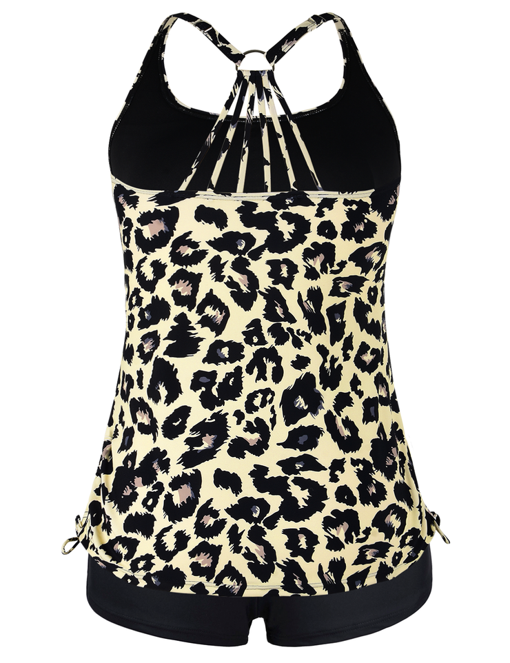 Firpearl Plus Size Bathing Suits for Women Two Piece Swimsuit Athletic Tankini Top with Shorts