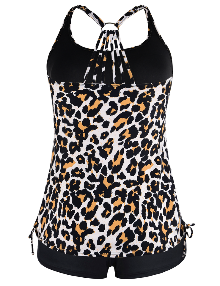 Firpearl Plus Size Bathing Suits for Women Two Piece Swimsuit Athletic Tankini Top with Shorts