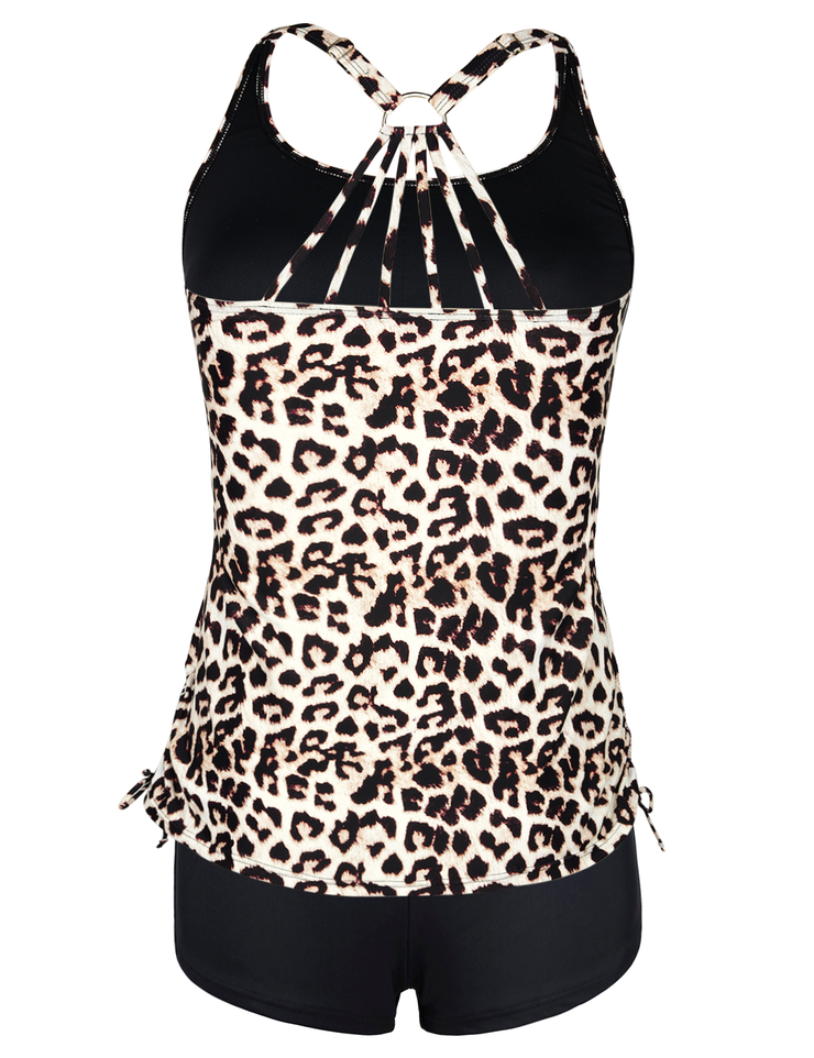Firpearl Plus Size Bathing Suits for Women Two Piece Swimsuit Athletic Tankini Top with Shorts