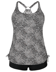 Firpearl Plus Size Bathing Suits for Women Two Piece Swimsuit Athletic Tankini Top with Shorts
