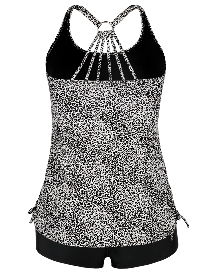 Firpearl Plus Size Bathing Suits for Women Two Piece Swimsuit Athletic Tankini Top with Shorts