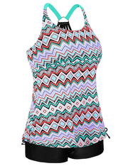 Firpearl Plus Size Bathing Suits for Women Two Piece Swimsuit Athletic Tankini Top with Shorts