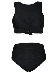 Firpearl Women's High Waisted Bikini Set Keyhole Tank Swimsuits Wrap Criss Cross Two Piece Bathing Suits