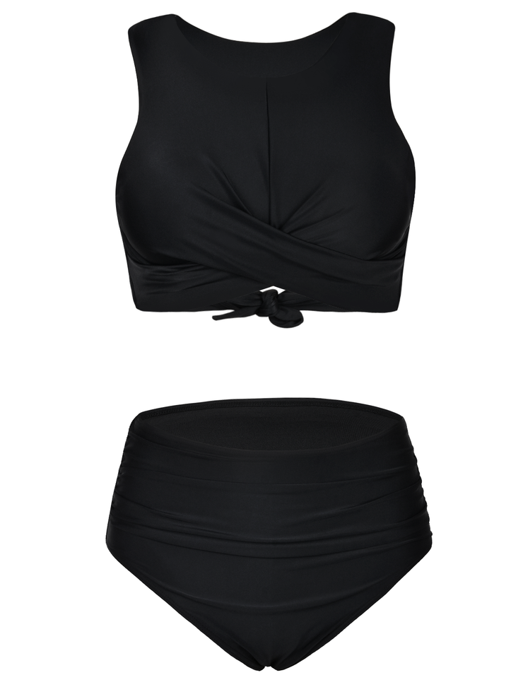 Firpearl Women's High Waisted Bikini Set Keyhole Tank Swimsuits Wrap Criss Cross Two Piece Bathing Suits