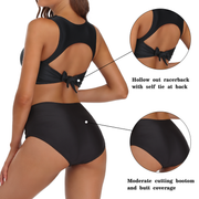 Firpearl Women's High Waisted Bikini Set Keyhole Tank Swimsuits Wrap Criss Cross Two Piece Bathing Suits