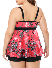 Firpearl Women's Plus Size Tankini Bathing Suits Modest Tummy Control Two Piece Swimsuits with Boyshort
