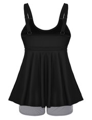 Firpearl Women's Plus Size Tankini Bathing Suits Modest Tummy Control Two Piece Swimsuits with Boyshort
