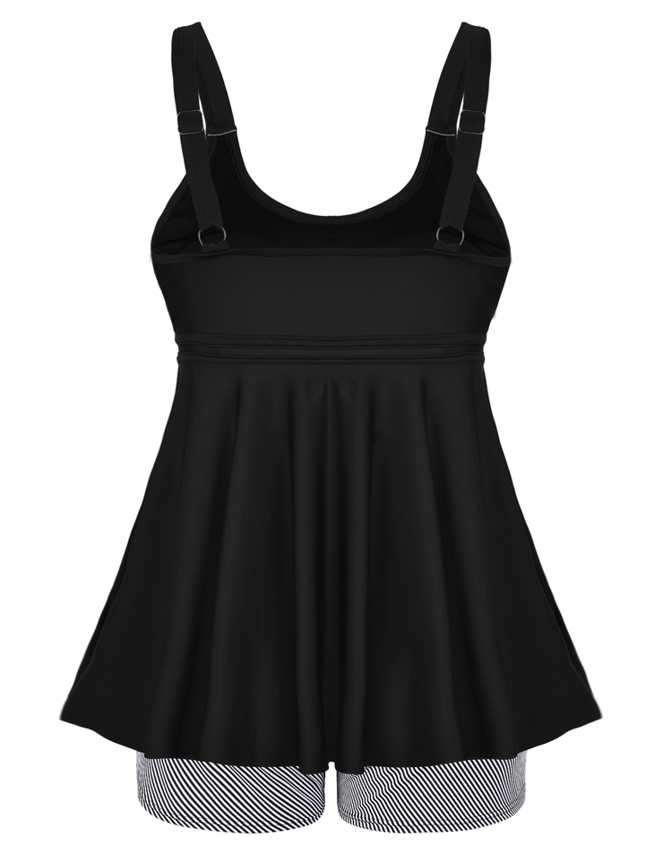 Firpearl Women's Plus Size Tankini Bathing Suits Modest Tummy Control Two Piece Swimsuits with Boyshort