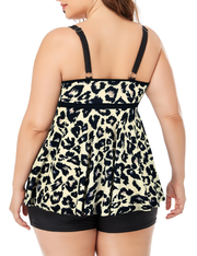 Firpearl Women's Plus Size Tankini Bathing Suits Modest Tummy Control Two Piece Swimsuits with Boyshort