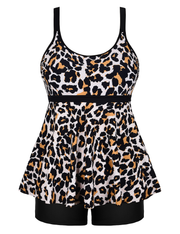 Firpearl Women's Plus Size Tankini Bathing Suits Modest Tummy Control Two Piece Swimsuits with Boyshort