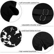 Firpearl Women's Plus Size Tankini Bathing Suits Modest Tummy Control Two Piece Swimsuits with Boyshort