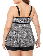 Firpearl Women's Plus Size Tankini Bathing Suits Modest Tummy Control Two Piece Swimsuits with Boyshort