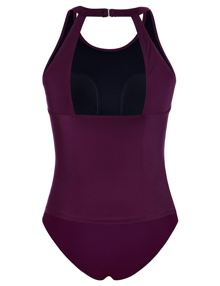 Firpearl Women's Tankini Swimsuits High Neck Tankini Tops with Swim Shorts Tummy Control Two Piece Bathing Suits