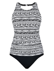 Firpearl Women's Tankini Swimsuits High Neck Tankini Tops with Swim Shorts Tummy Control Two Piece Bathing Suits