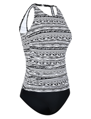 Firpearl Women's Tankini Swimsuits High Neck Tankini Tops with Swim Shorts Tummy Control Two Piece Bathing Suits
