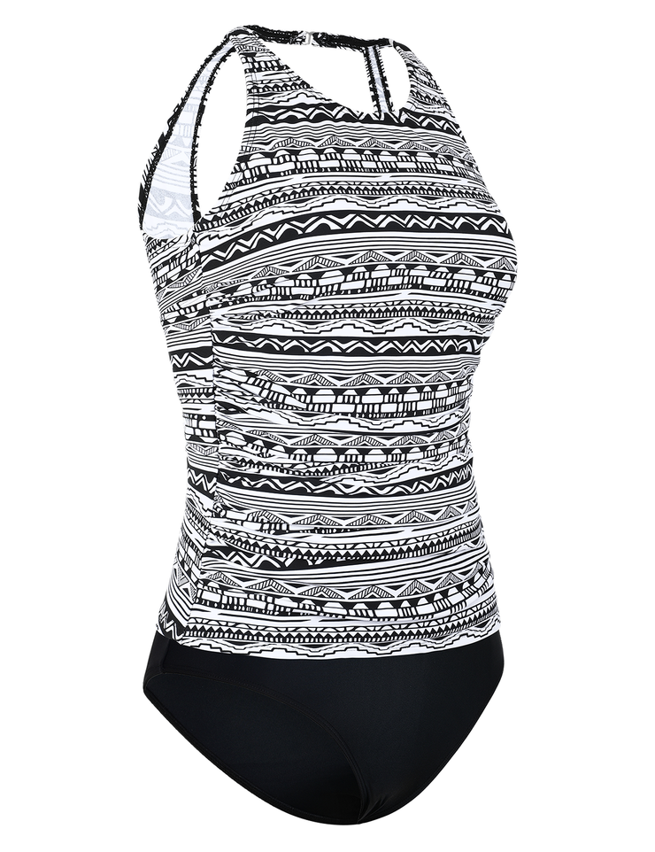 Firpearl Women's Tankini Swimsuits High Neck Tankini Tops with Swim Shorts Tummy Control Two Piece Bathing Suits