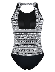 Firpearl Women's Tankini Swimsuits High Neck Tankini Tops with Swim Shorts Tummy Control Two Piece Bathing Suits
