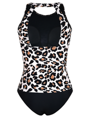 Firpearl Women's Tankini Swimsuits High Neck Tankini Tops with Swim Shorts Tummy Control Two Piece Bathing Suits