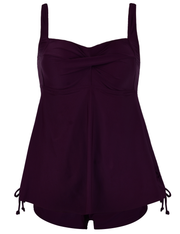 Firpearl Plus Size Tankini Swimsuits for Women Flowy Tankini Top with Shorts Two Piece Bathing Suits