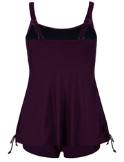Firpearl Plus Size Tankini Swimsuits for Women Flowy Tankini Top with Shorts Two Piece Bathing Suits