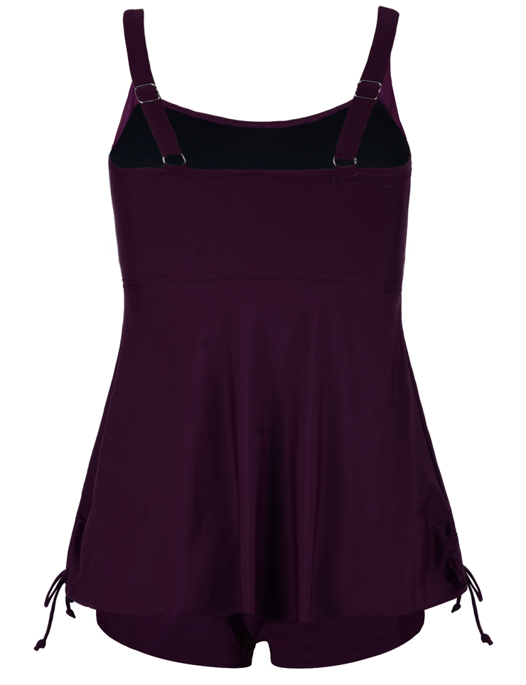 Firpearl Plus Size Tankini Swimsuits for Women Flowy Tankini Top with Shorts Two Piece Bathing Suits