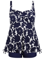 Firpearl Plus Size Tankini Swimsuits for Women Flowy Tankini Top with Shorts Two Piece Bathing Suits