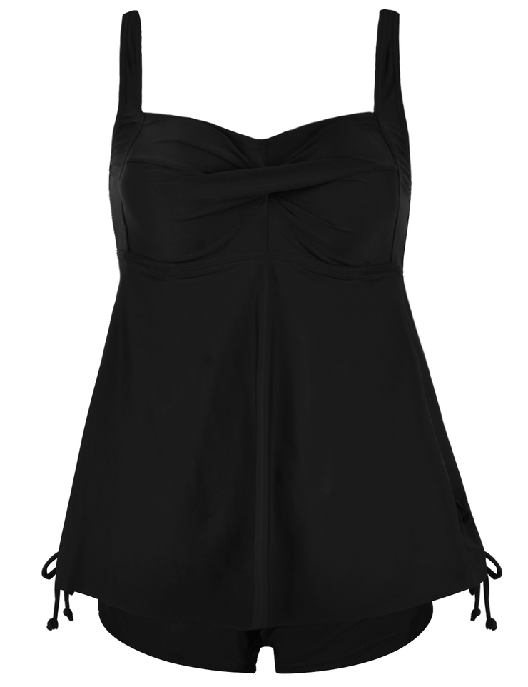Firpearl Plus Size Tankini Swimsuits for Women Flowy Tankini Top with Shorts Two Piece Bathing Suits