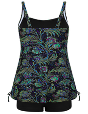 Firpearl Plus Size Tankini Swimsuits for Women Flowy Tankini Top with Shorts Two Piece Bathing Suits