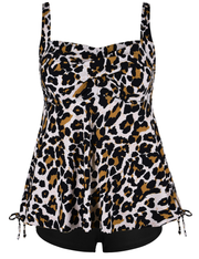 Firpearl Plus Size Tankini Swimsuits for Women Flowy Tankini Top with Shorts Two Piece Bathing Suits