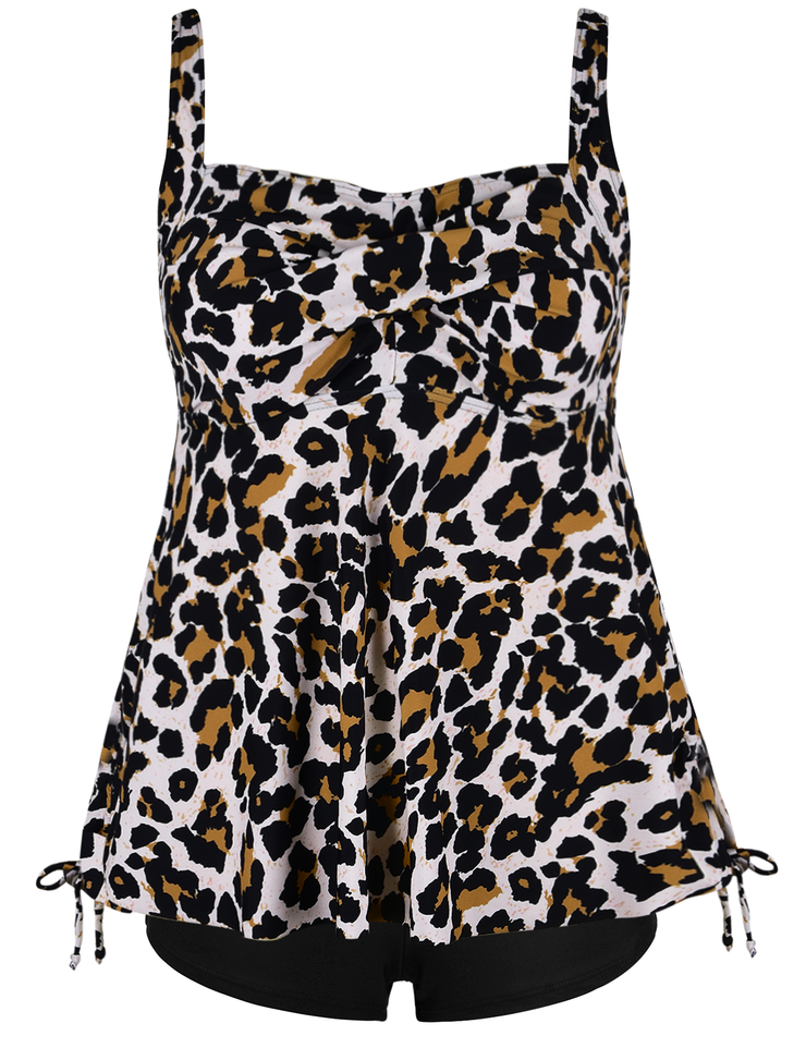 Firpearl Plus Size Tankini Swimsuits for Women Flowy Tankini Top with Shorts Two Piece Bathing Suits