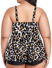 Firpearl Plus Size Tankini Swimsuits for Women Flowy Tankini Top with Shorts Two Piece Bathing Suits