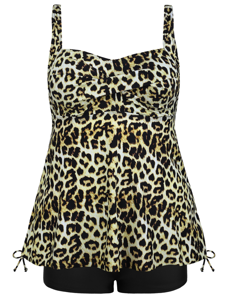 Firpearl Plus Size Tankini Swimsuits for Women Flowy Tankini Top with Shorts Two Piece Bathing Suits