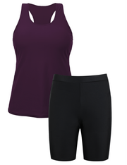Firpearl 2 Piece Tankini Swimsuits for Women Racerback Tank Tops with Swim Capris Athletic Bathing Suit Swimwear