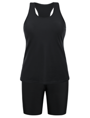 Firpearl 2 Piece Tankini Swimsuits for Women Racerback Tank Tops with Swim Capris Athletic Bathing Suit Swimwear