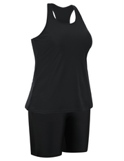 Firpearl 2 Piece Tankini Swimsuits for Women Racerback Tank Tops with Swim Capris Athletic Bathing Suit Swimwear