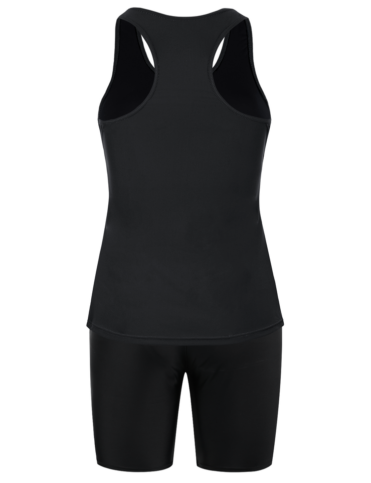 Firpearl 2 Piece Tankini Swimsuits for Women Racerback Tank Tops with Swim Capris Athletic Bathing Suit Swimwear
