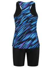 Firpearl 2 Piece Tankini Swimsuits for Women Racerback Tank Tops with Swim Capris Athletic Bathing Suit Swimwear