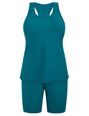 Firpearl 2 Piece Tankini Swimsuits for Women Racerback Tank Tops with Swim Capris Athletic Bathing Suit Swimwear