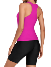 Firpearl 2 Piece Tankini Swimsuits for Women Racerback Tank Tops with Swim Capris Athletic Bathing Suit Swimwear